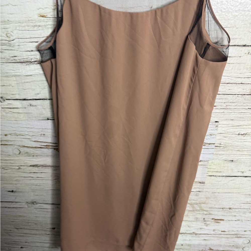 Babaton Circo slip dress aritzia mesh brown tan black size small - Picture 5 of 7